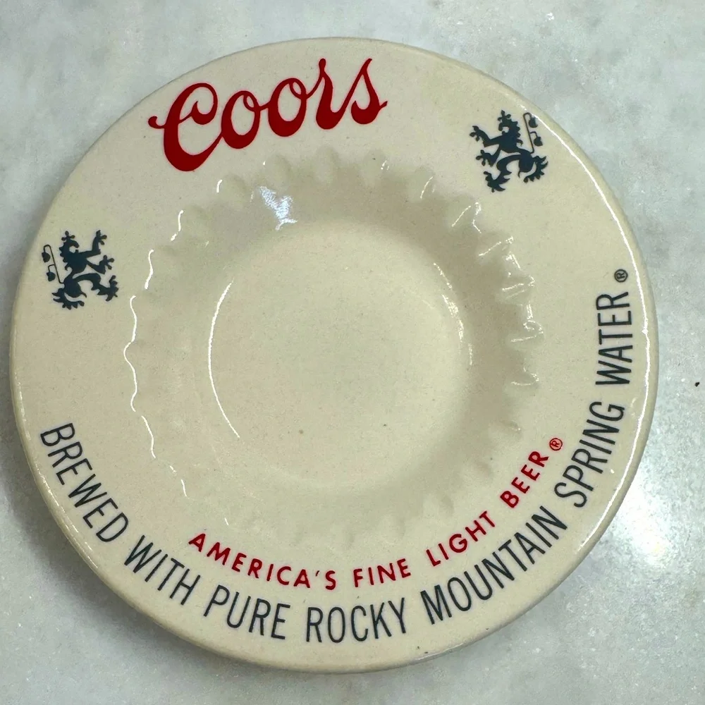 Vintage 1960’s Coors beer ceramic ashtray dish
